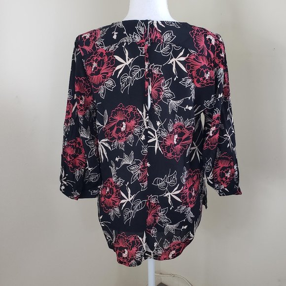 Deby Debo Saphir Floral Print Blouse Black Size Small - Picture 5 of 13